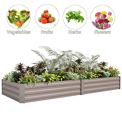 Gray Steel Raised Garden Bed (8x2x1FT) S314642