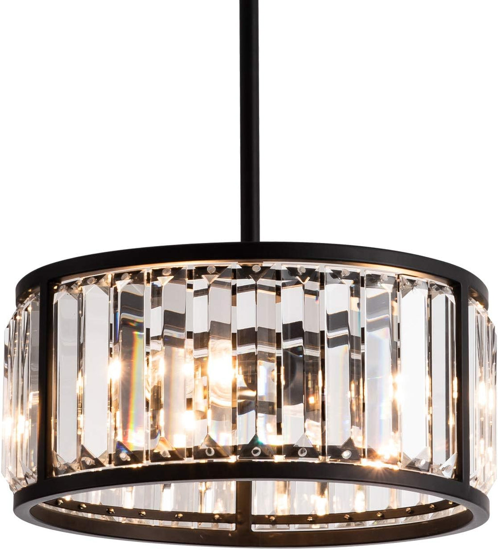 Clear Glass Shade Black Metal Pendant Lighting L1139