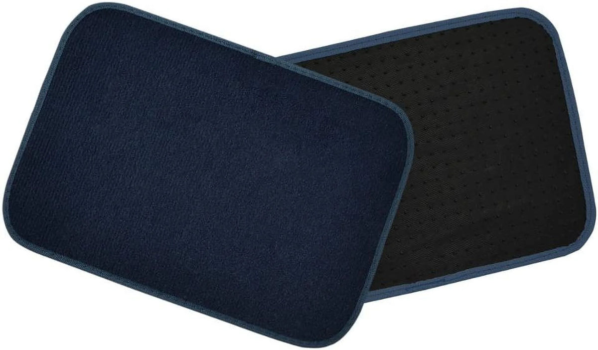 Blue 4PC Set of Carpet Car Floor Mats with Vinyl Heel Pad C92197