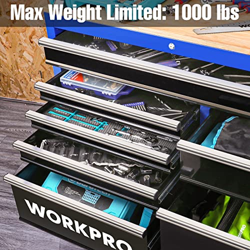 46-Inch 9-Drawers Rolling Tool Chest with Wooden Top A804