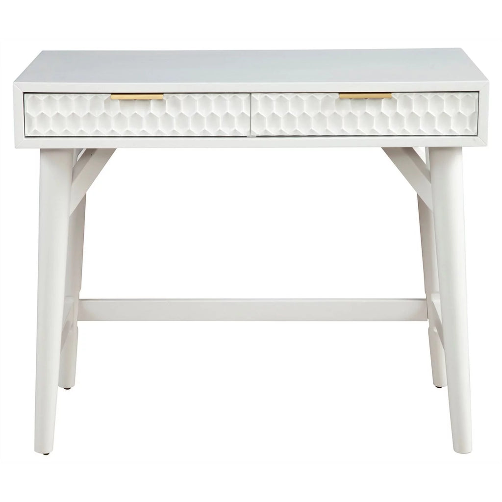 Queen Headboard & Mini Wood Desk in White C396
