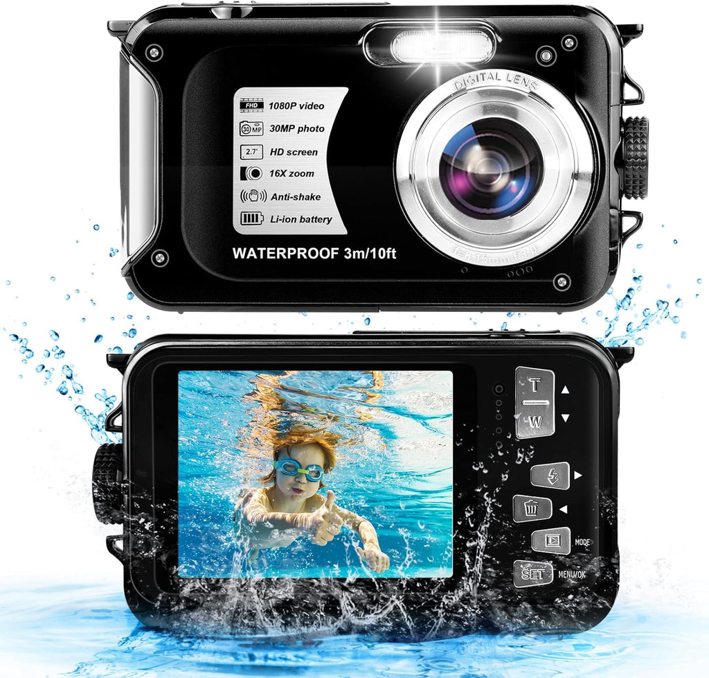 Blue 30MP 1080P 16X Zoom Waterproof Digital Camera B348