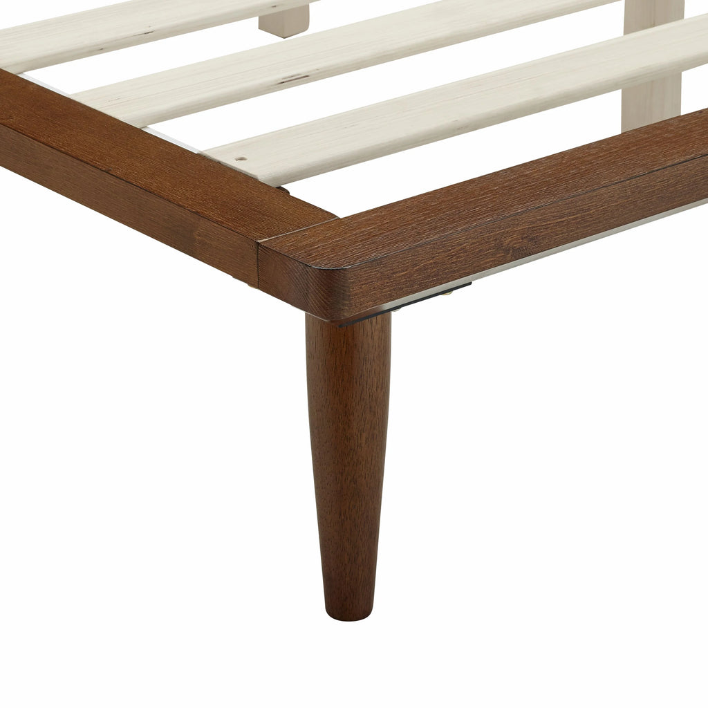Walnut 8.5 Inch Wood Platform King Bed Frame J389