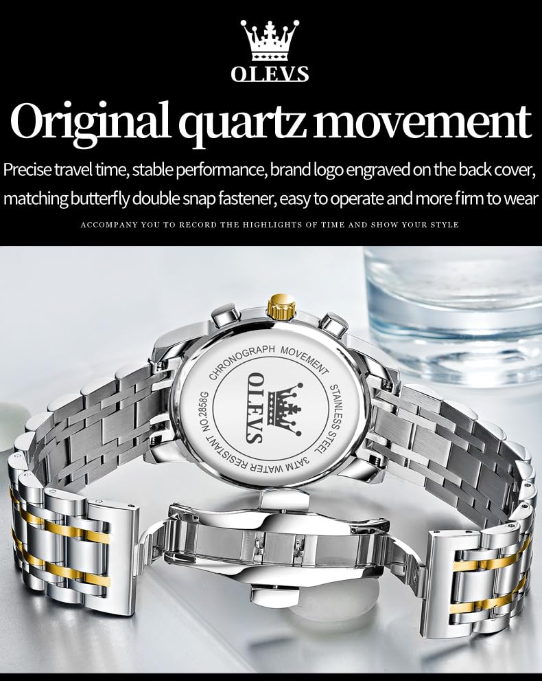 Quartz Luminous Water Resistant Chronograph Watch O2475