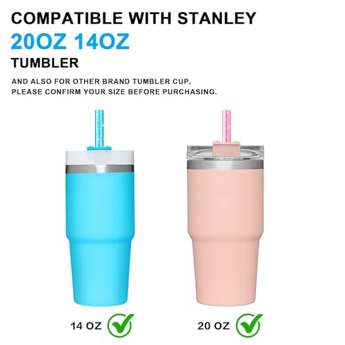 6PCS Replacement Straws for Stanley 20oz 14oz Tumbler, Reusable Clear Straws, BPA Free V575536