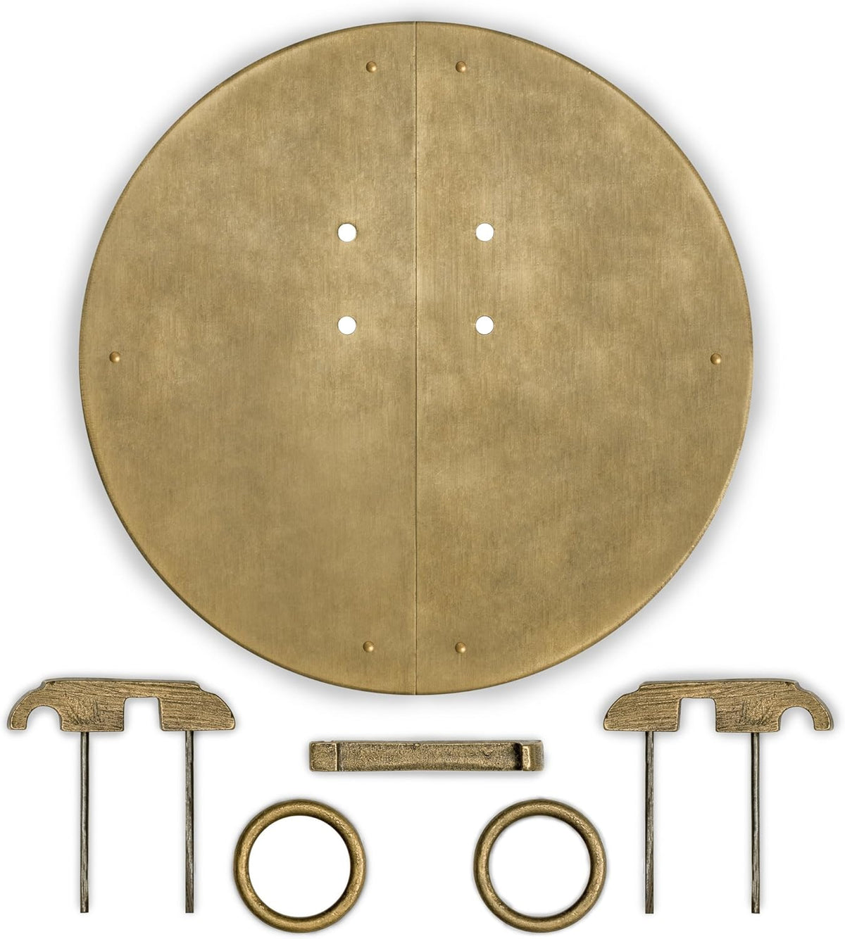 Brass Button and Zipper Cabinet Face Plate Hardware Set Z862