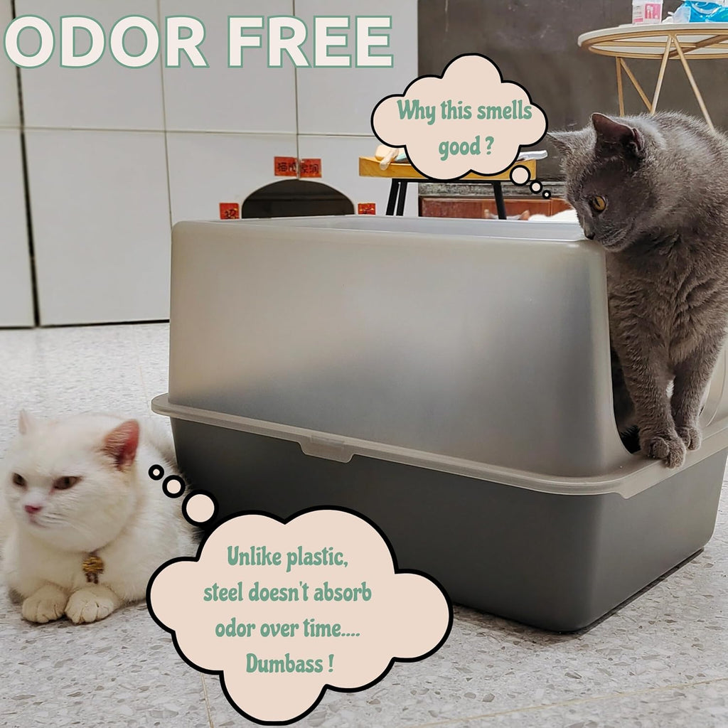 Stainless Steel Extra Large Litter Box with Lid G666239
