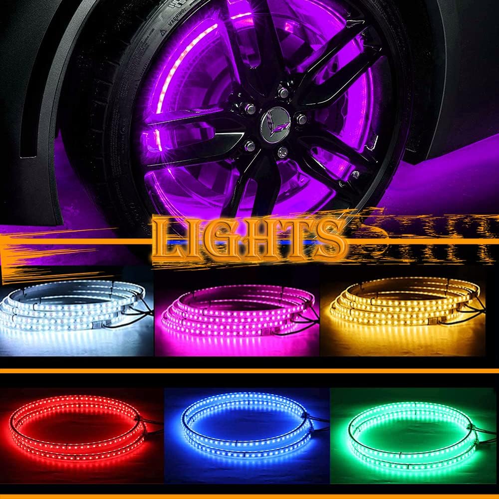 17IN RGB LED Wheel Ring Light Kit 4PCS Single Row Waterproof K664003