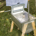 15 Gallon Laundry Hand Washer Tub and Wringer with Wooden Legs D2324