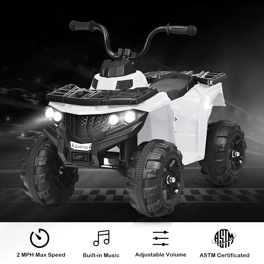 Kids Ride On ATV Quad 4 Wheeler Electric Toy Car 6V White L2891