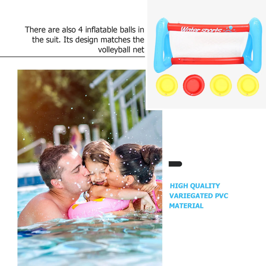 Inflatable Pool Float Set with Volleyball Net and Volleyballs W341