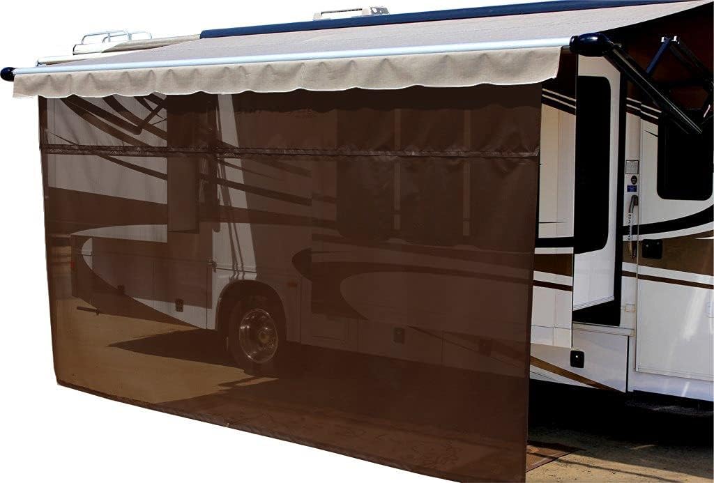Solar Mesh Sunscreen for 12V Electric RV Awning, 15' x 8', Black Z354020