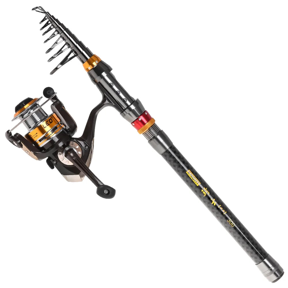 Telescopic Rod With Combo Carbon Fiber Carrier Case Reel Combo Lures X58169