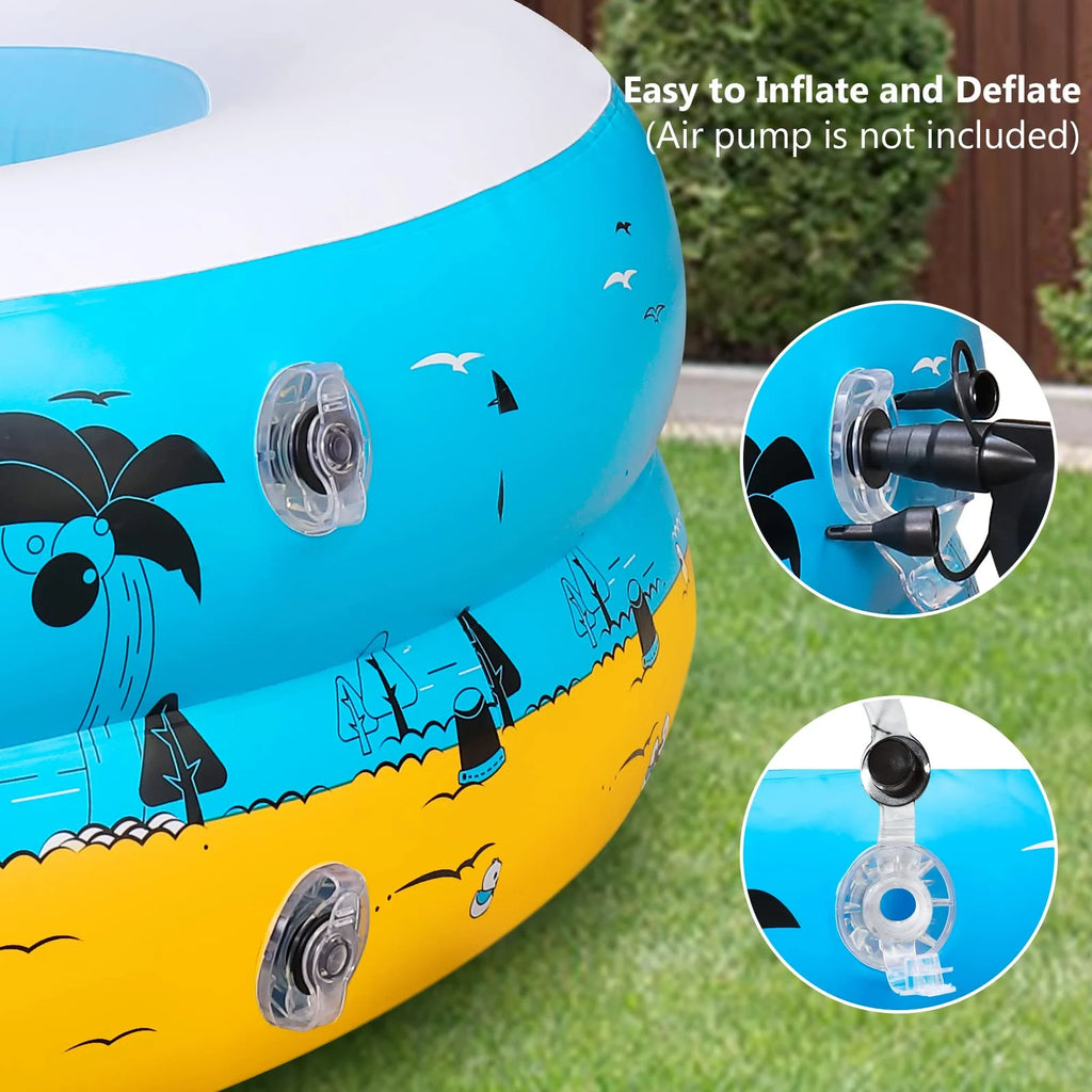 Large Inflatable Pool with Seat and Backrest X108083