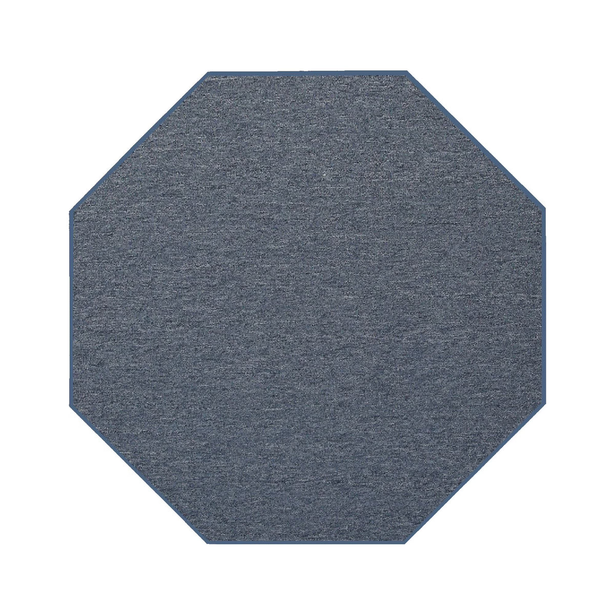 Petrol Blue Octagon Area Rug T5678