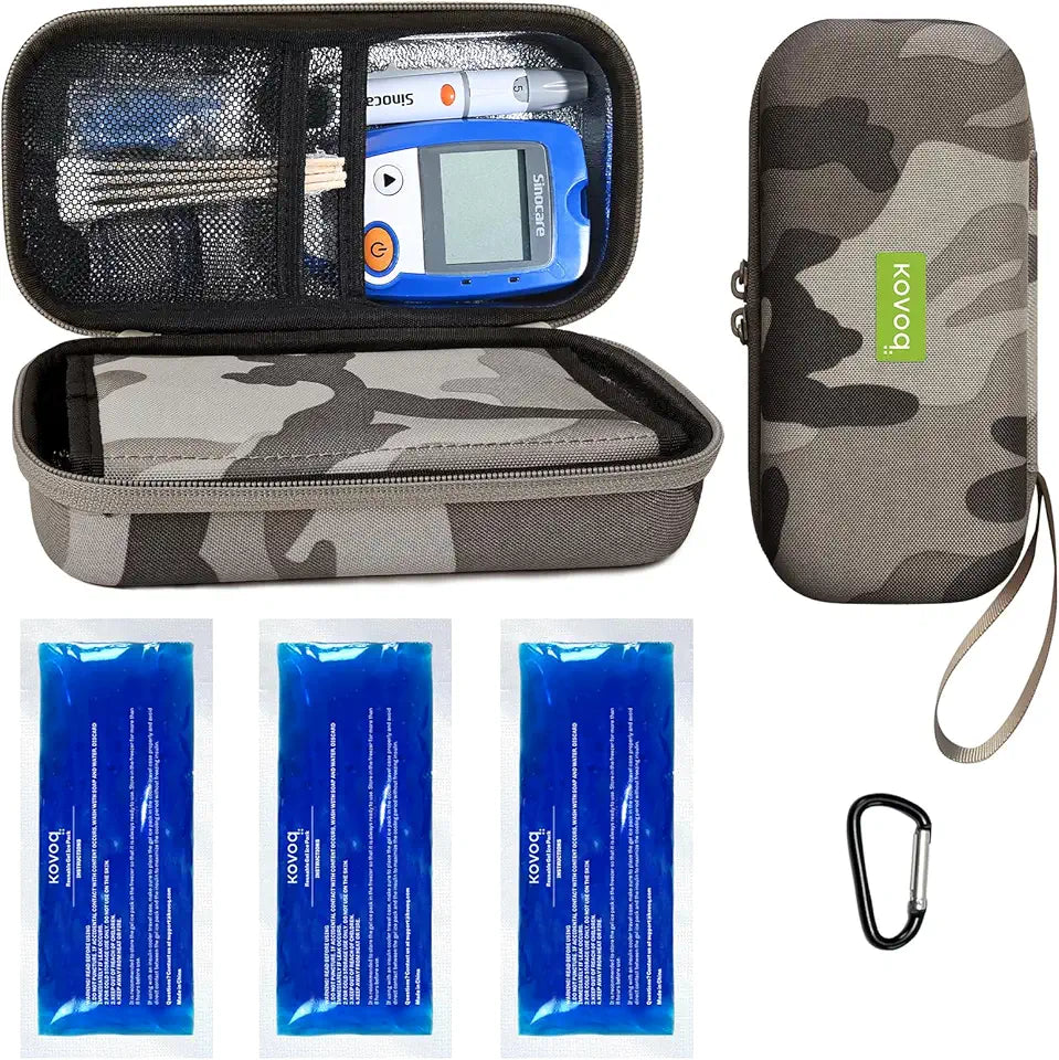 Insulated Insulin Cooler Travel Case with Gel Ice Packs W316
