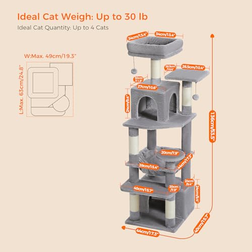 72 Inch Cat Tree and Tower with Scratching Posts D8546
