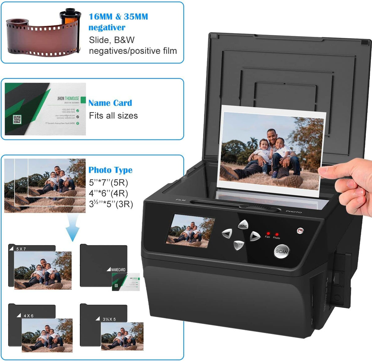 22MP Film & Slide Scanner with 8GB Memory Card F3628