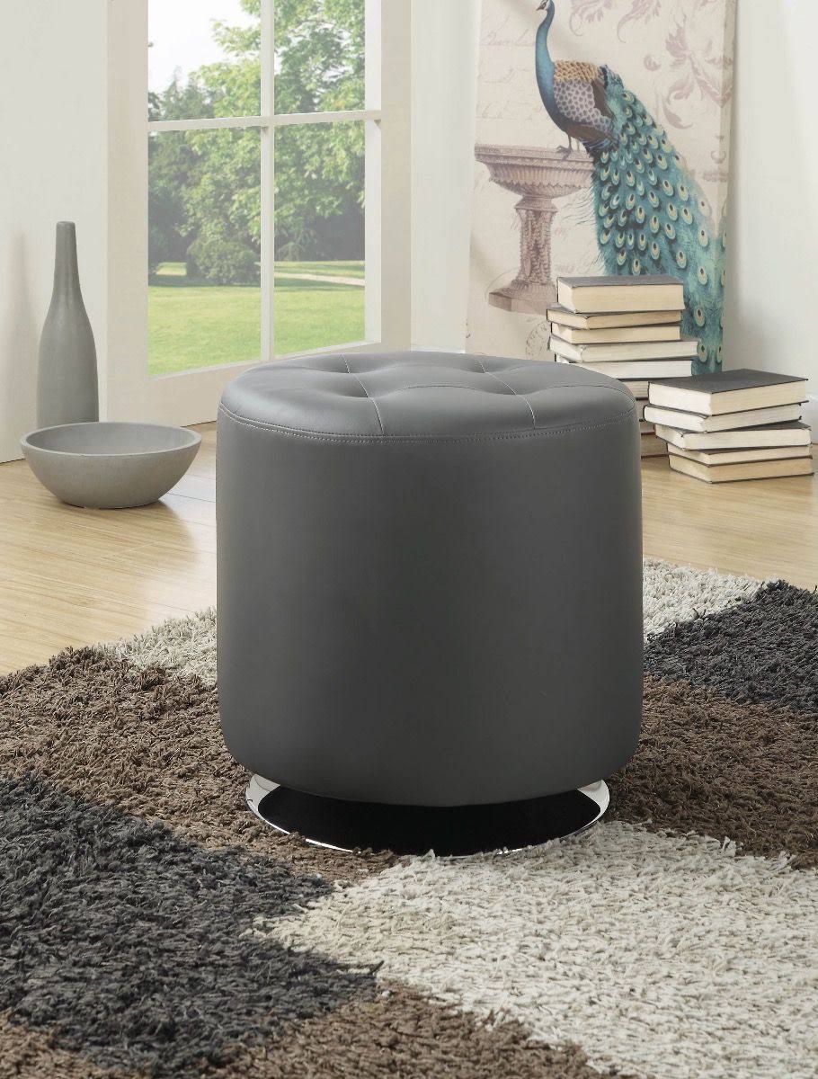 Grey Round Ottoman S36969