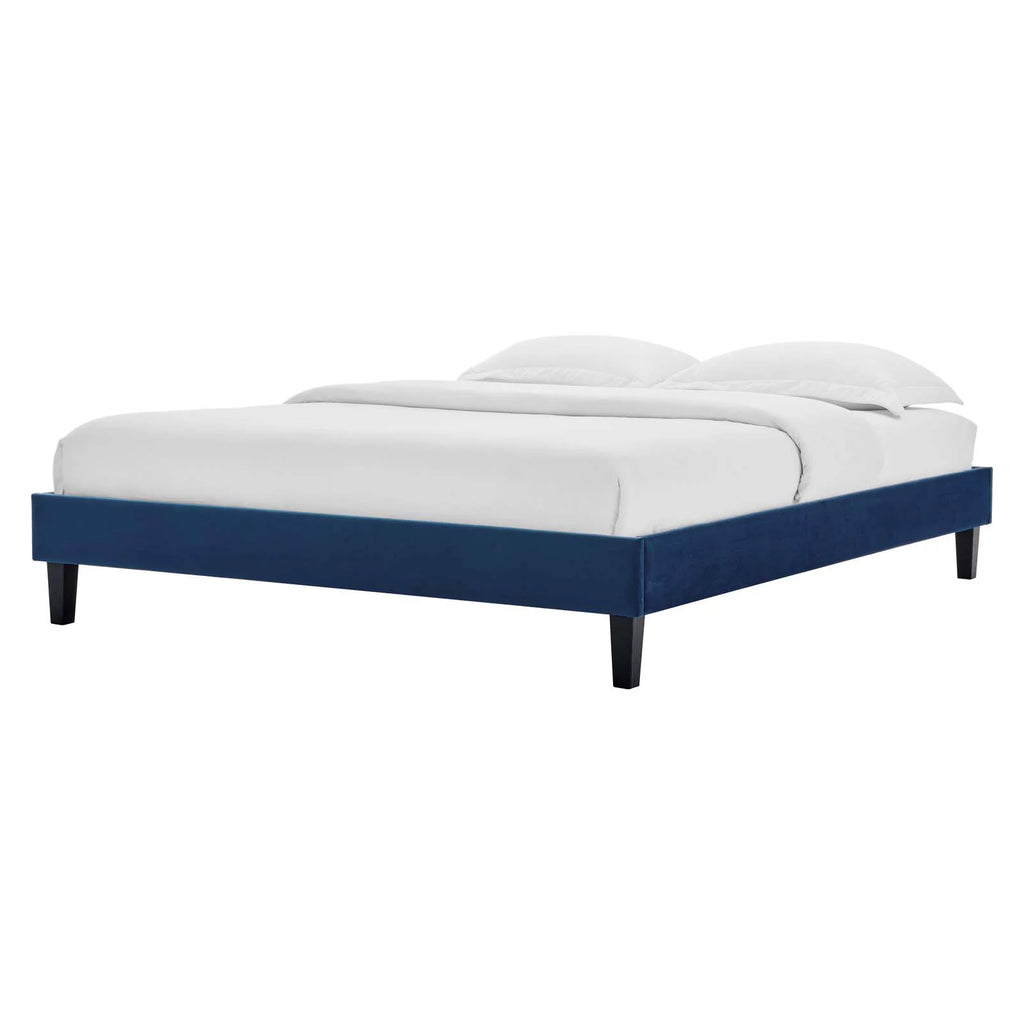 Full Size Velvet Platform Bed Frame V851