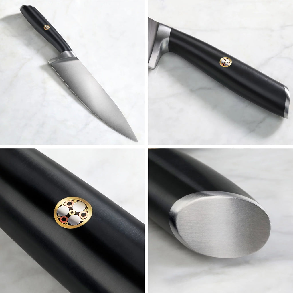 German Steel Forged 7" Santoku Knife, Black H77339