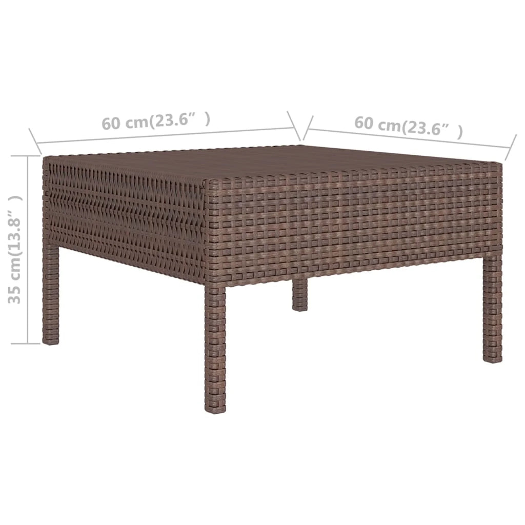 12 Piece Brown Poly Rattan Sectional Outdoor Furniture Set J725