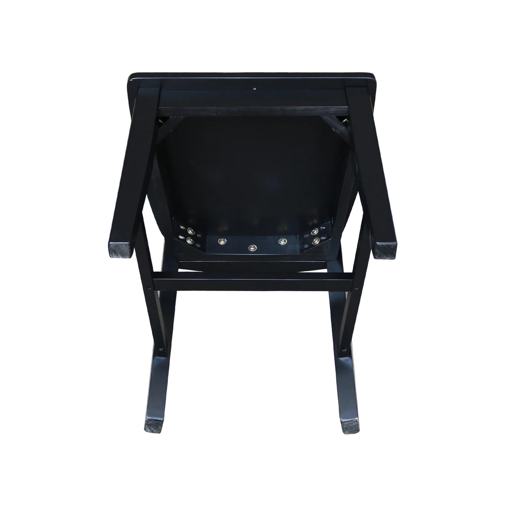 Solid Wood Dining Chairs Set of 2 in Black V994659