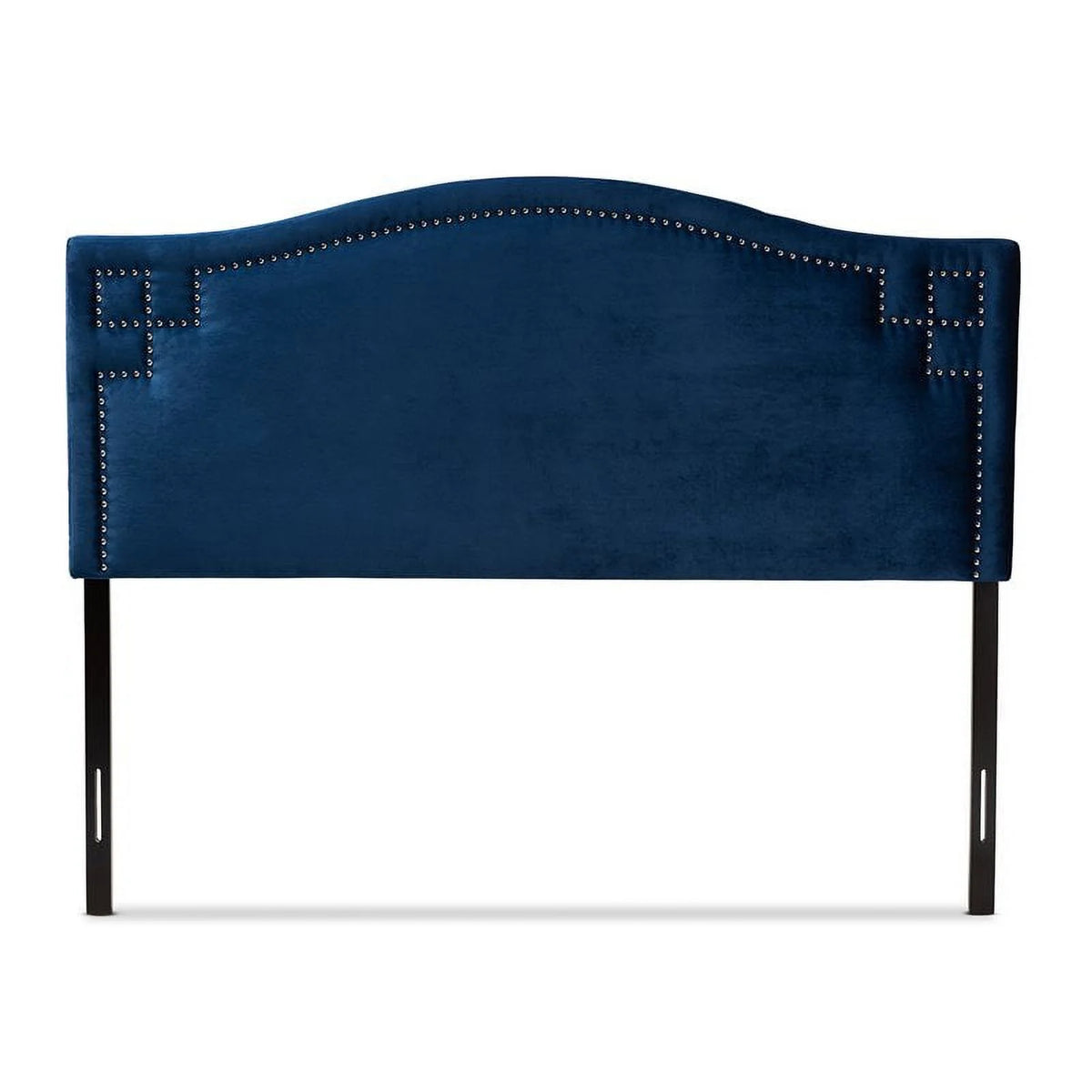 Modern Velvet and Wood Queen Headboard in Royal Blue N26443