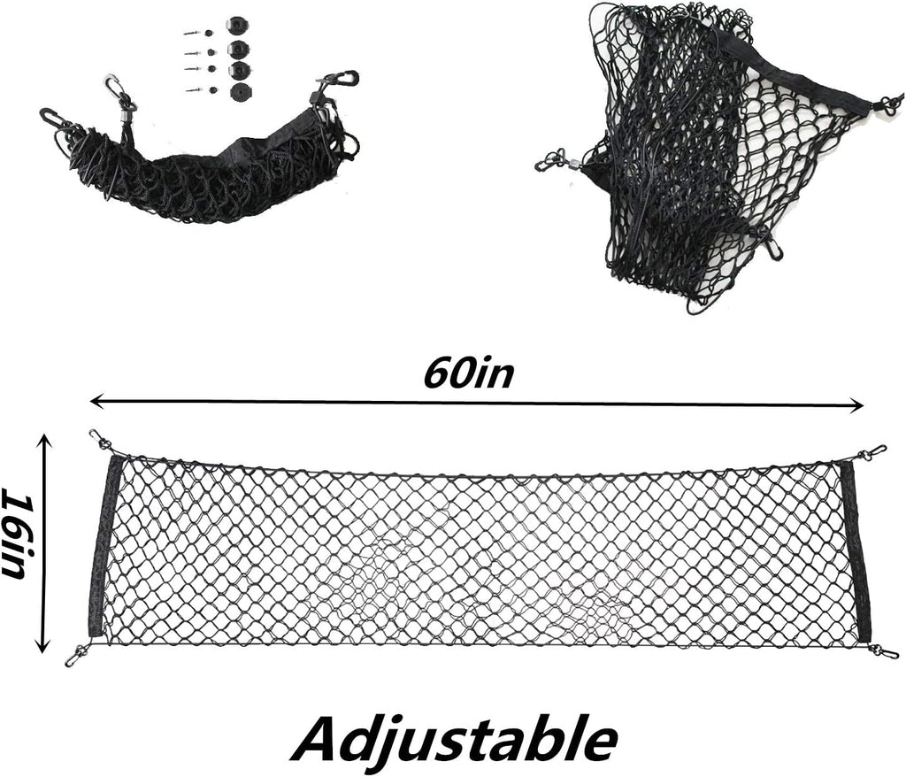 60”x16” Elastic Envelope Style Heavy Duty Cargo Storage Net Nylon Pack of 2 R614102