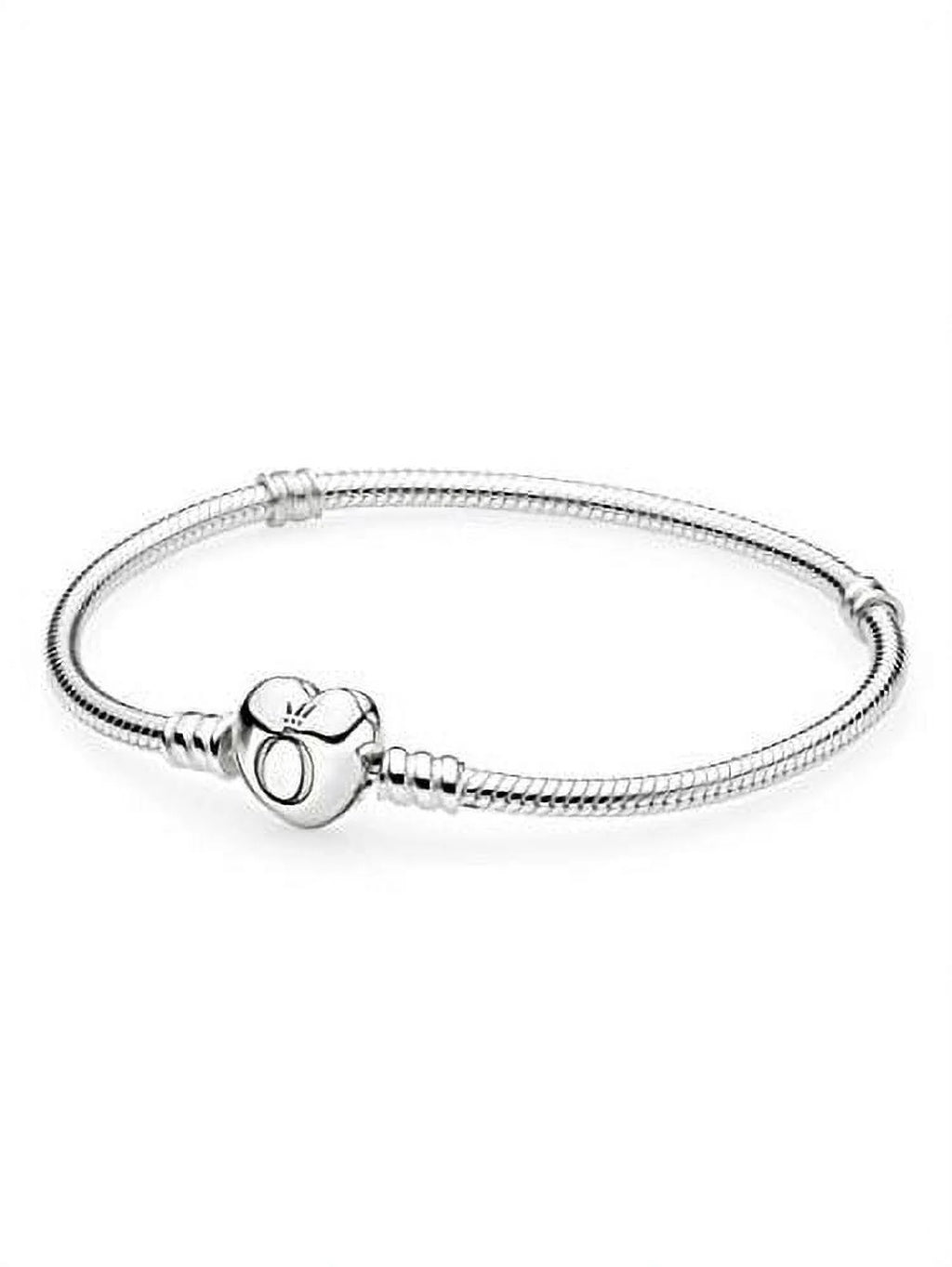 Sterling Silver Snake Chain Charm Bangle Bracelet Y779