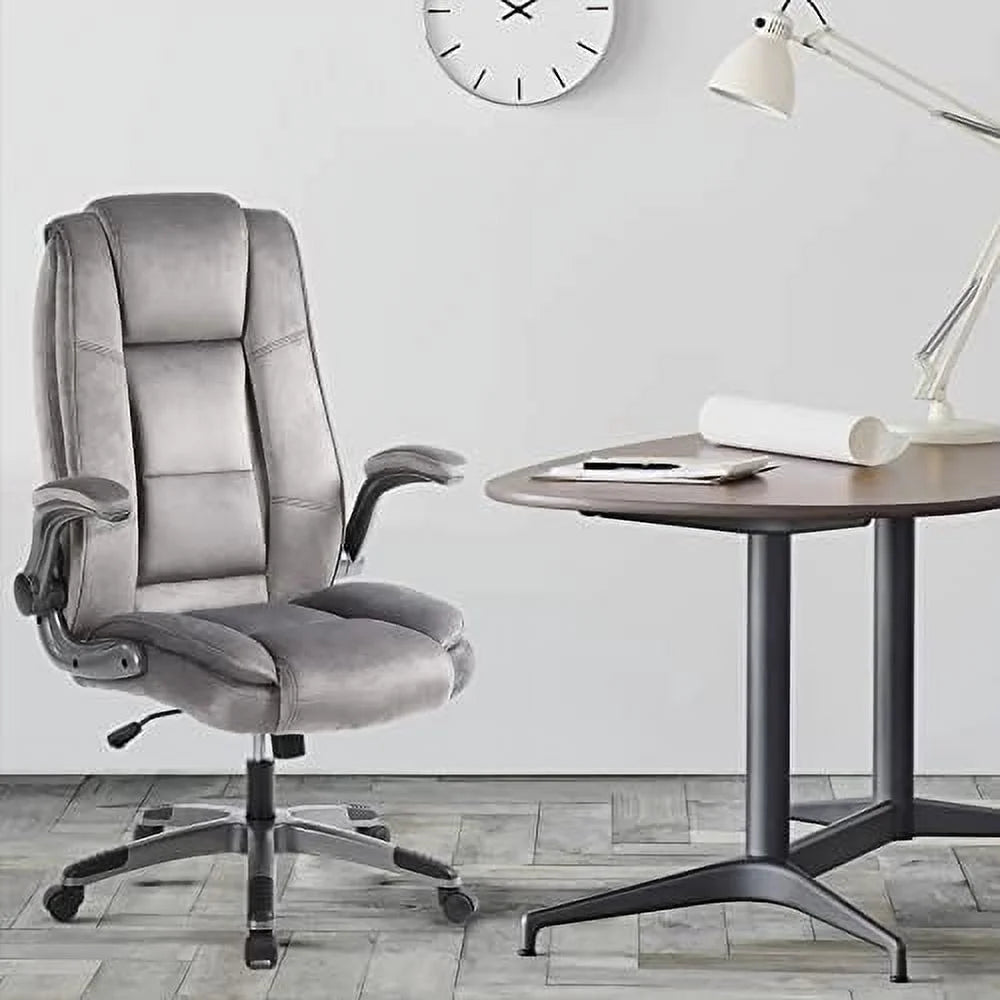 Leather Executive Office Desk Chair with Flip-up Arms D2974