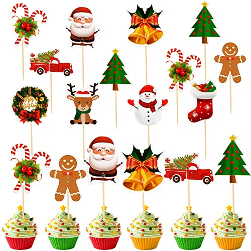 100 Pcs Christmas Cupcake Toppers E620