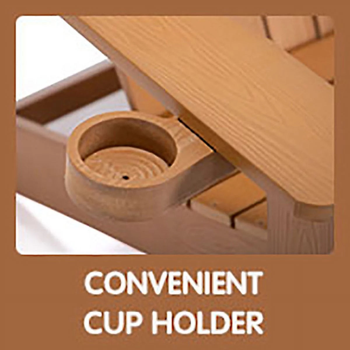 Brown Adirondack Chair with Cup Holder R13411