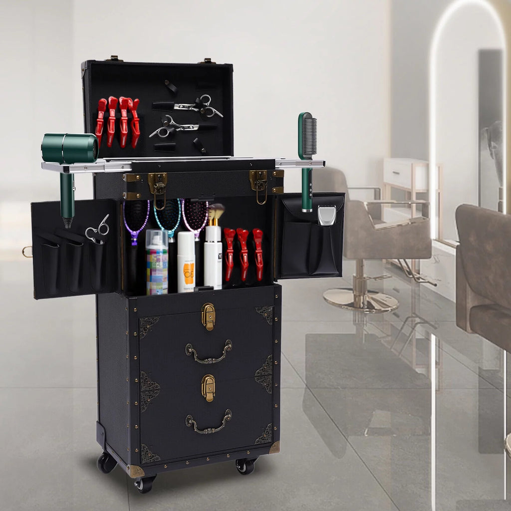Portable Rolling Makeup Train Case Cosmetic Organizer P48635