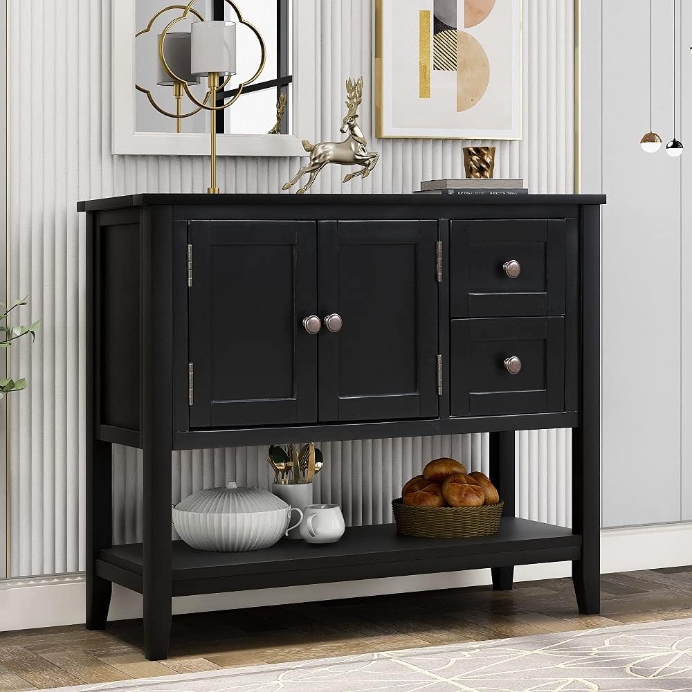 White Wood Console Table with 2 Drawers R690533