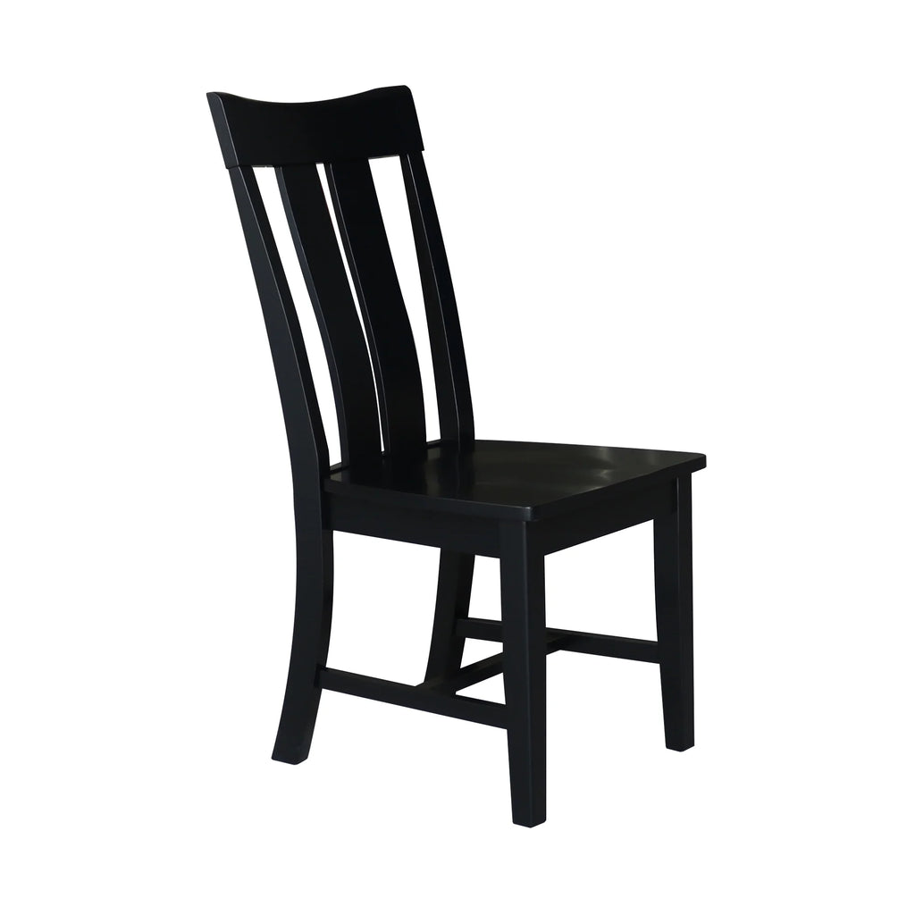 Solid Wood Dining Chairs Set of 2 in Black V994659