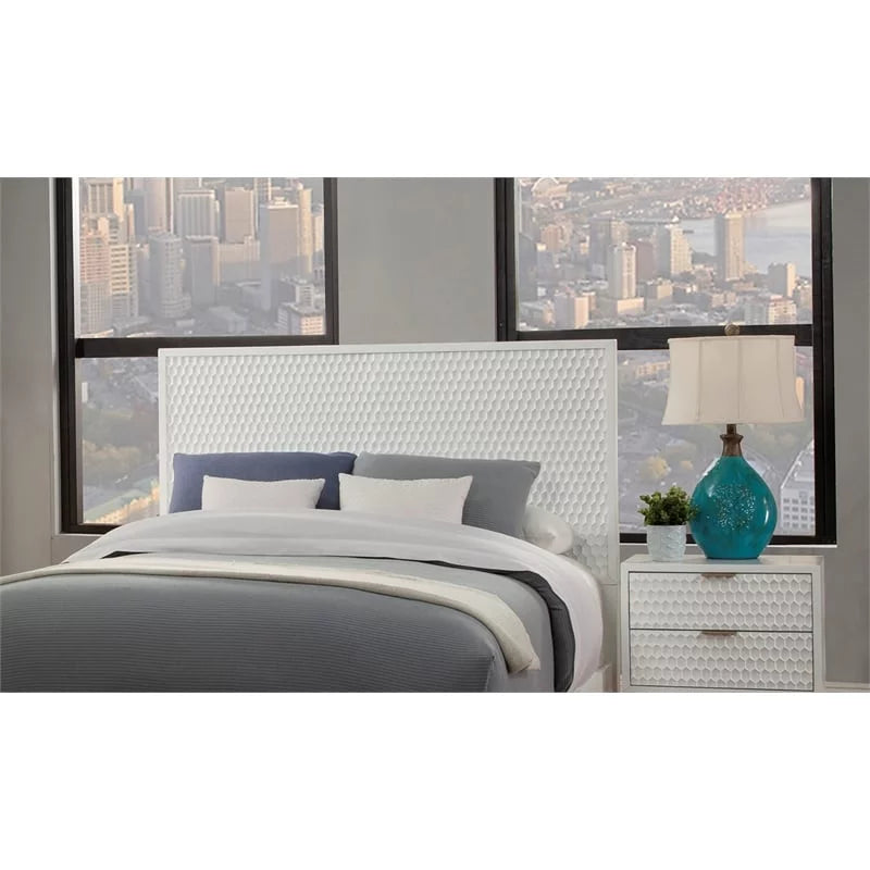 Queen Headboard & Mini Wood Desk in White C396