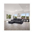 Dark Gray Linen Sofa with Reversible Chaise H9307
