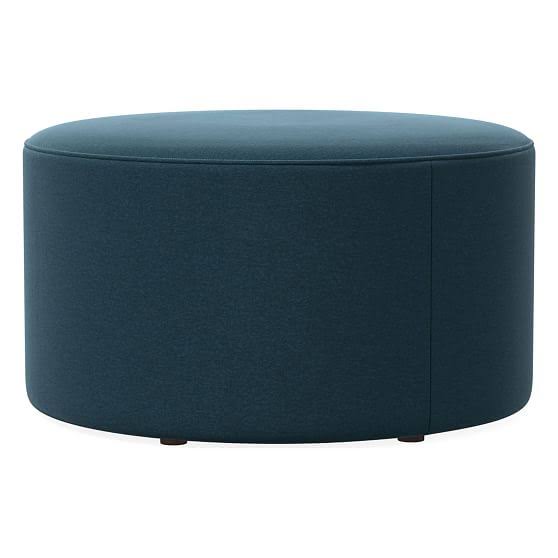 Petrol Performance Velvet Ottoman S3683