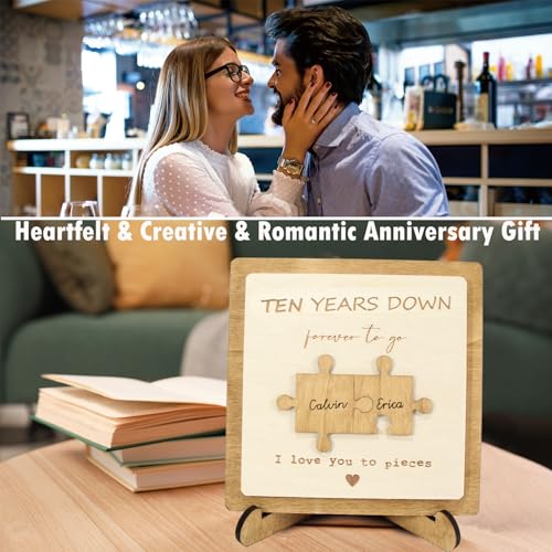 Personalized Wooden Plaque with Engraved Puzzle Pieces Q258151