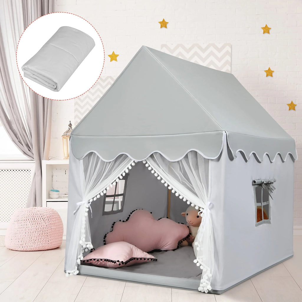 Kids Play Tent Playhouse Castle with Mat Gray T522