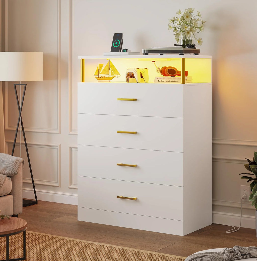 Black 6 Drawer Dresser with Charging Station N21034