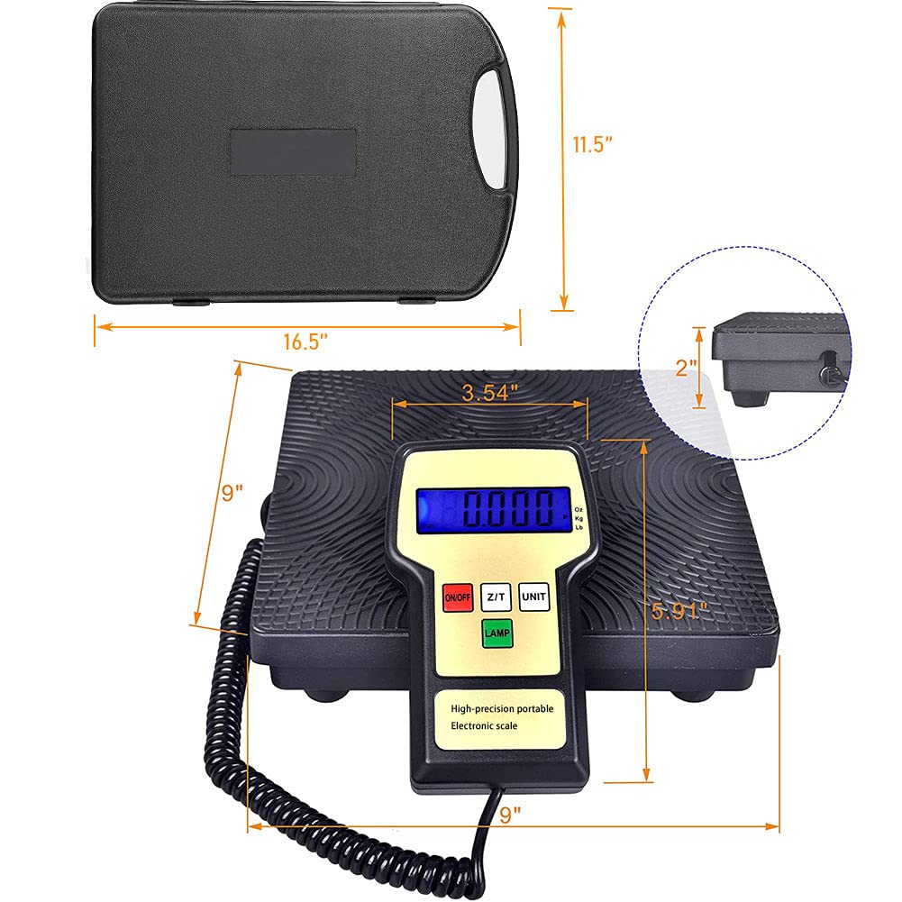 220LB Portable Digital Refrigerant Charging Weight Scale with Case, Pack of 2 F3088