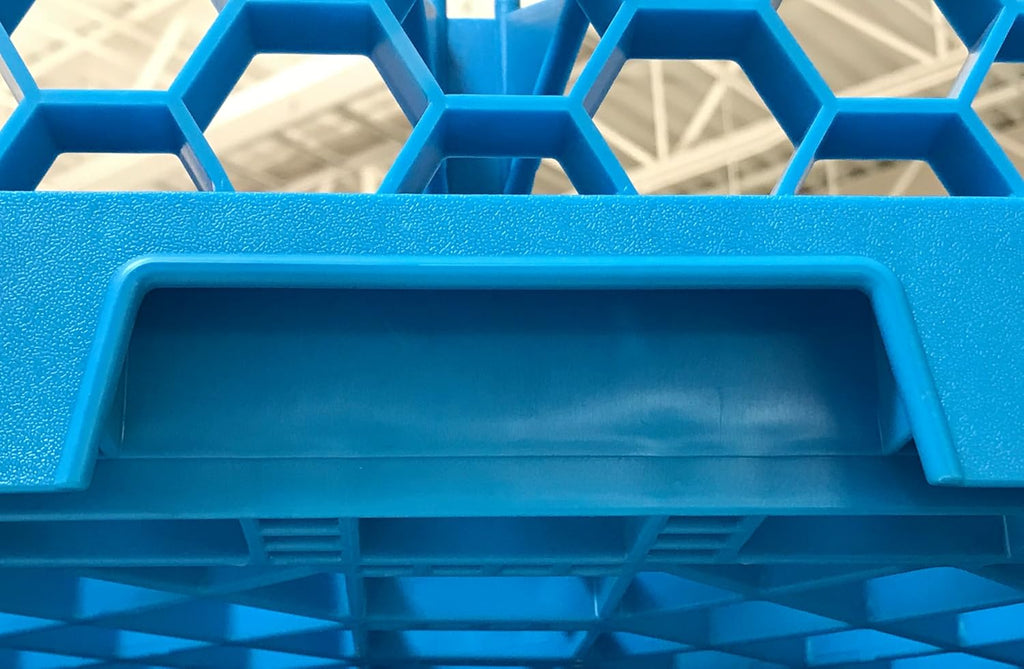 16 Compartment Glass Rack with 3 Extenders, Blue (Pack of 2) Q39972