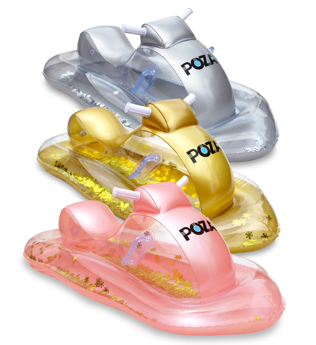 Inflatable Snowmobile Sled Set of 3, Rose Gold, Gold, and Silver, 51 Inches J3503