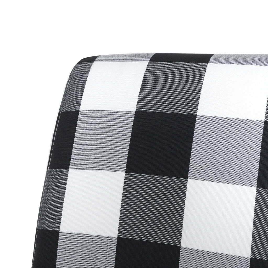 Black Checkerboard Fabric Push Back Recliner D715467