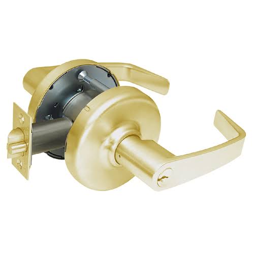 Bright Brass Cylindrical Locksets with Lever E83530