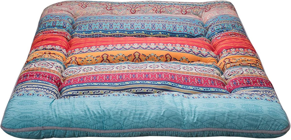 Bohemian Vintage Floral Japanese Futon Mattress Twin Size C280286