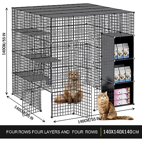 White Metal Wire Cat Cage J89624