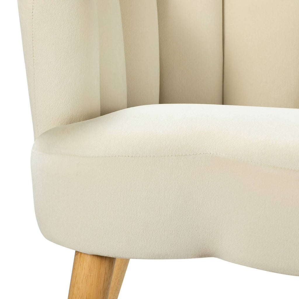 Pink Scalloped Velvet Arm Chair Set of 2 U79419